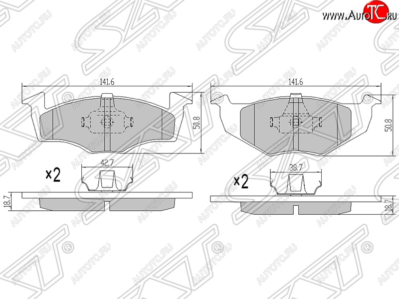 1 189 р. Колодки тормозные SAT (передние) Skoda Fabia Mk2 универсал дорестайлинг (2007-2010)  с доставкой в г. Йошкар-Ола