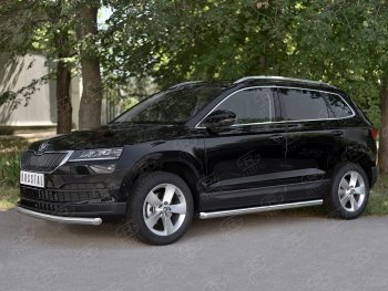 14 349 р. Защита переднего бампера (Ø63 мм, нержавейка) SLITKOFF Skoda Karoq NU7 дорестайлинг (2017-2021)  с доставкой в г. Йошкар-Ола. Увеличить фотографию 3