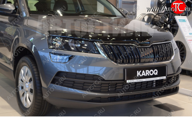 5 079 р. Дефлектор капота SIM Skoda Karoq NU7 дорестайлинг (2017-2021)  с доставкой в г. Йошкар-Ола