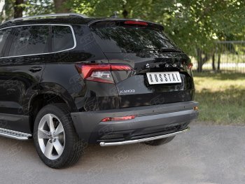 12 649 р. Защита заднего бампера (Ø42 мм, нержавейка) SLITKOFF Skoda Karoq NU7 дорестайлинг (2017-2021)  с доставкой в г. Йошкар-Ола. Увеличить фотографию 2