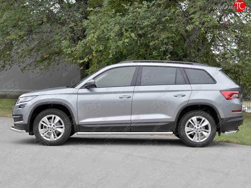 21 999 р. Пороги труба d63 (v3) SLITKOFF  Skoda Kodiaq  NU7 (2017-2021) дорестайлинг  с доставкой в г. Йошкар-Ола