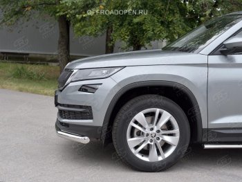 18 299 р. Защита переднего бампера (Ø63 мм, нержавейка) SLITKOFF Skoda Kodiaq NU7 дорестайлинг (2017-2021)  с доставкой в г. Йошкар-Ола. Увеличить фотографию 4