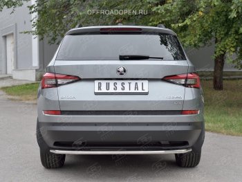 17 499 р. Защита заднего бампера (Ø42 мм, нержавейка) SLITKOFF Skoda Kodiaq NU7 дорестайлинг (2017-2021)  с доставкой в г. Йошкар-Ола. Увеличить фотографию 2