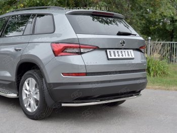 17 499 р. Защита заднего бампера (Ø42 мм, нержавейка) SLITKOFF Skoda Kodiaq NU7 дорестайлинг (2017-2021)  с доставкой в г. Йошкар-Ола. Увеличить фотографию 3