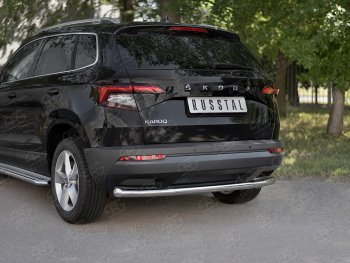 16 899 р. Защита заднего бампера (Ø63 мм, нержавейка) SLITKOFF Skoda Kodiaq NU7 дорестайлинг (2017-2021)  с доставкой в г. Йошкар-Ола. Увеличить фотографию 2