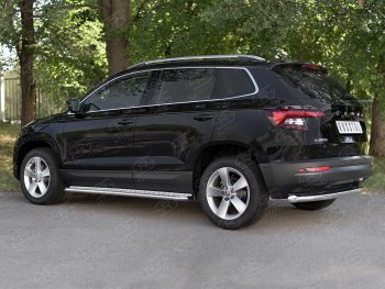 16 899 р. Защита заднего бампера (Ø63 мм, нержавейка) SLITKOFF Skoda Kodiaq NU7 дорестайлинг (2017-2021)  с доставкой в г. Йошкар-Ола. Увеличить фотографию 4