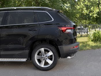 16 899 р. Защита заднего бампера (Ø63 мм, нержавейка) SLITKOFF Skoda Kodiaq NU7 дорестайлинг (2017-2021)  с доставкой в г. Йошкар-Ола. Увеличить фотографию 3