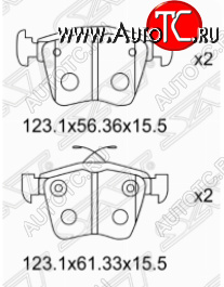 1 379 р. Комплект задних тормозных колодок SAT Volkswagen Passat B7 седан (2010-2015)  с доставкой в г. Йошкар-Ола