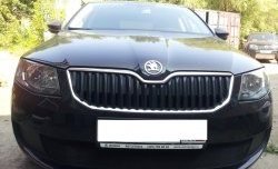 1 299 р. Сетка (для комплектации Active) на бампер Russtal (черная) Skoda Octavia A7 дорестайлинг универсал (2012-2017)  с доставкой в г. Йошкар-Ола. Увеличить фотографию 2