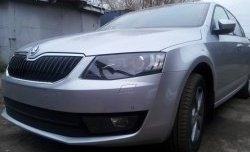 2 569 р. Сетка (для комплектации Ambition, Elegance) на бампер Russtal (черная) Skoda Octavia A7 дорестайлинг универсал (2012-2017)  с доставкой в г. Йошкар-Ола. Увеличить фотографию 2