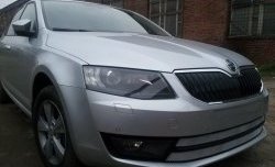 2 699 р. Сетка (для комплектации Ambition, Elegance) на бампер Russtal (хром) Skoda Octavia A7 дорестайлинг универсал (2012-2017)  с доставкой в г. Йошкар-Ола. Увеличить фотографию 3