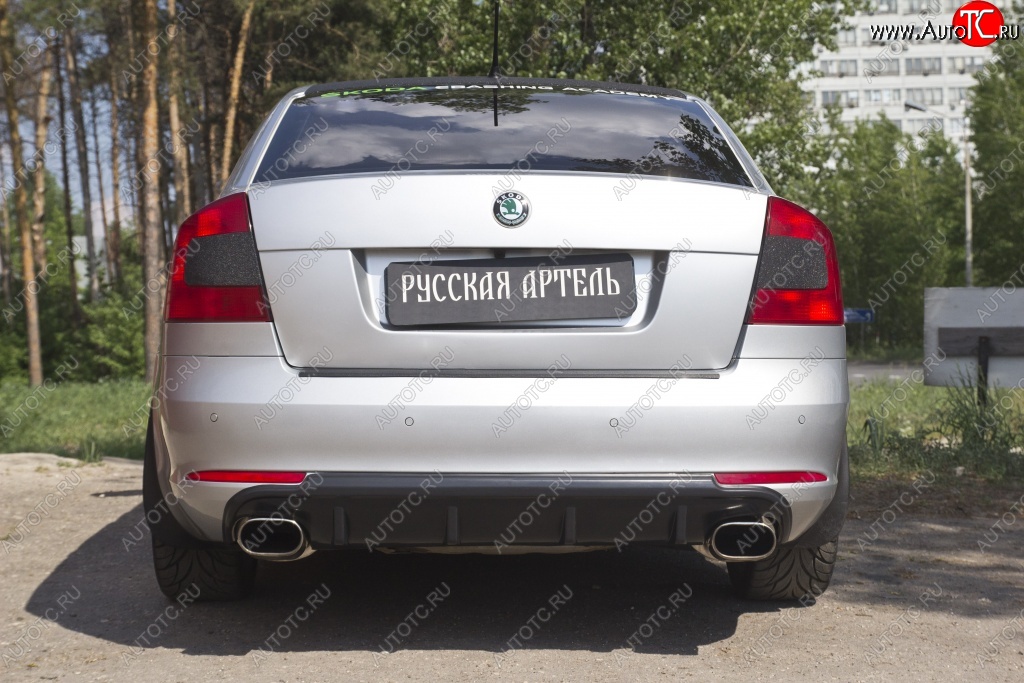 2 899 р. Диффузор заднего бампера RA  Skoda Octavia  A5 (2008-2013) лифтбэк рестайлинг, рестайлинг универсал (Поверхность шагрень)  с доставкой в г. Йошкар-Ола