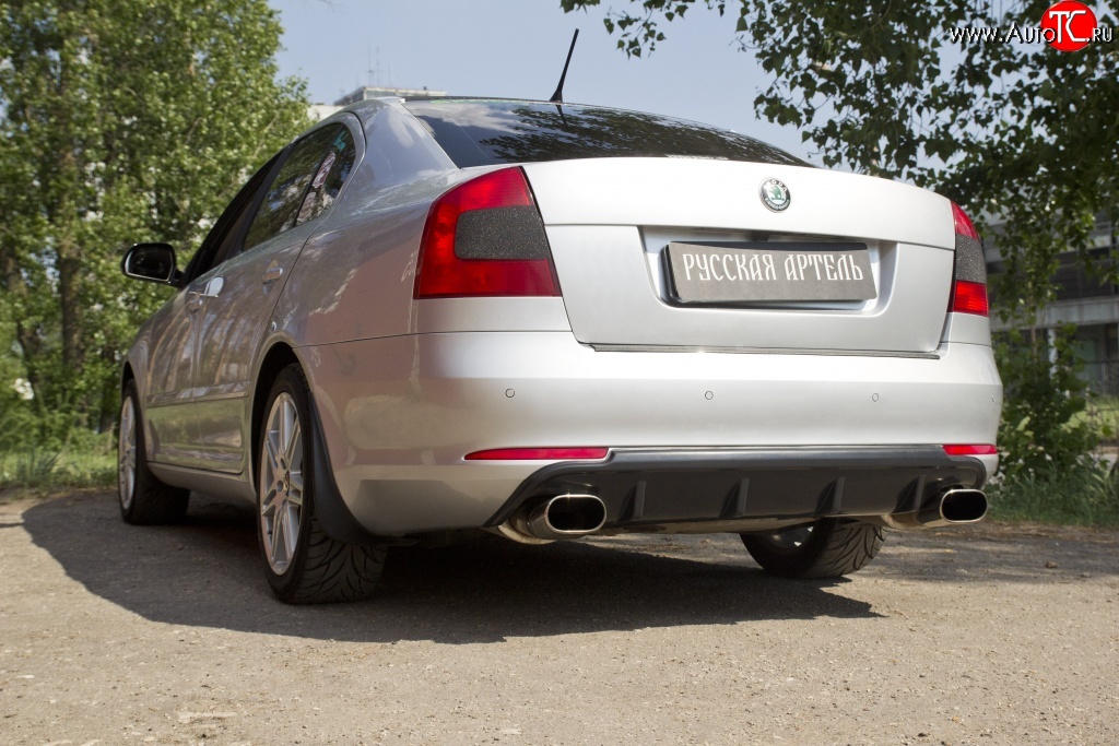 2 899 р. Диффузор заднего бампера RA  Skoda Octavia  A5 (2008-2013) лифтбэк рестайлинг, рестайлинг универсал (Поверхность глянец (под окраску), Неокрашенная)  с доставкой в г. Йошкар-Ола