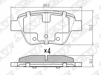 Колодки тормозные SAT (задние) Volkswagen Touran 1T 1-ый рестайлинг минивэн (2006-2010)