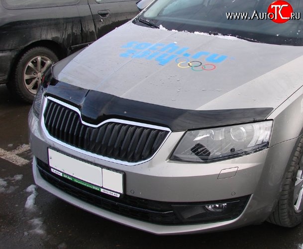 2 879 р. Дефлектор капота NovLine Skoda Octavia A7 дорестайлинг лифтбэк (2012-2017)  с доставкой в г. Йошкар-Ола