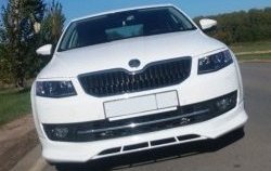 5 999 р. Накладка на передний бампер CT Skoda Octavia A7 дорестайлинг универсал (2012-2017) (Неокрашенная)  с доставкой в г. Йошкар-Ола. Увеличить фотографию 4