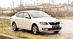 819 р. Реснички на фары RA Skoda Octavia A7 дорестайлинг универсал (2012-2017) (Неокрашенные)  с доставкой в г. Йошкар-Ола. Увеличить фотографию 2