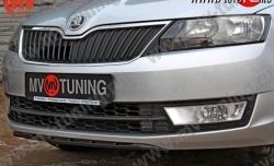 Накладка на передний бампер Sport Skoda (Шкода) Rapid (Рапид) ( NH3,  NH1) (2012-2017) NH3, NH1 дорестайлинг лифтбэк, хэтчбэк дорестайлинг