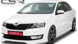 5 999 р. Накладка на передний бампер CSR style Skoda Rapid NH3 дорестайлинг лифтбэк (2012-2017) (Неокрашенная)  с доставкой в г. Йошкар-Ола. Увеличить фотографию 2