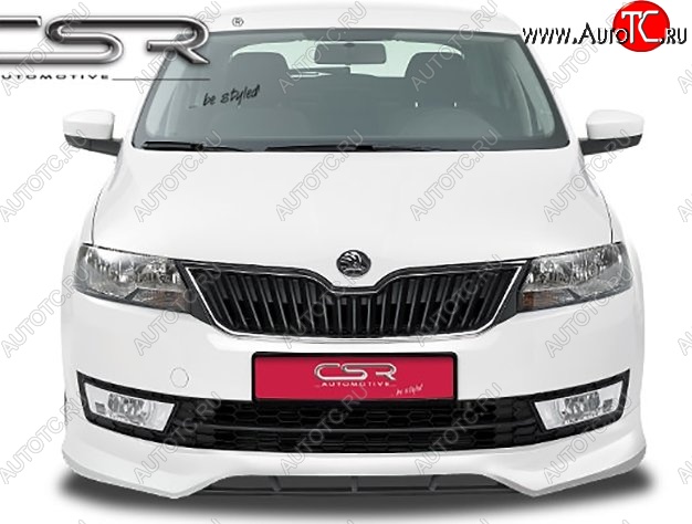 5 999 р. Накладка на передний бампер CSR style Skoda Rapid NH3 дорестайлинг лифтбэк (2012-2017) (Неокрашенная)  с доставкой в г. Йошкар-Ола