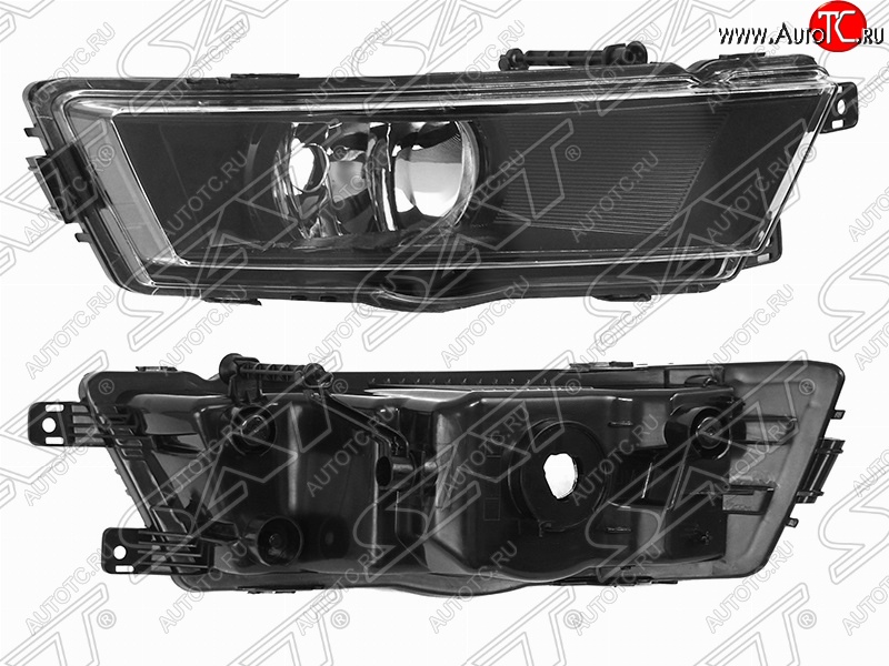 2 189 р. Правая противотуманная фара (чёрная) SAT Skoda Rapid NH3 дорестайлинг лифтбэк (2012-2017)  с доставкой в г. Йошкар-Ола