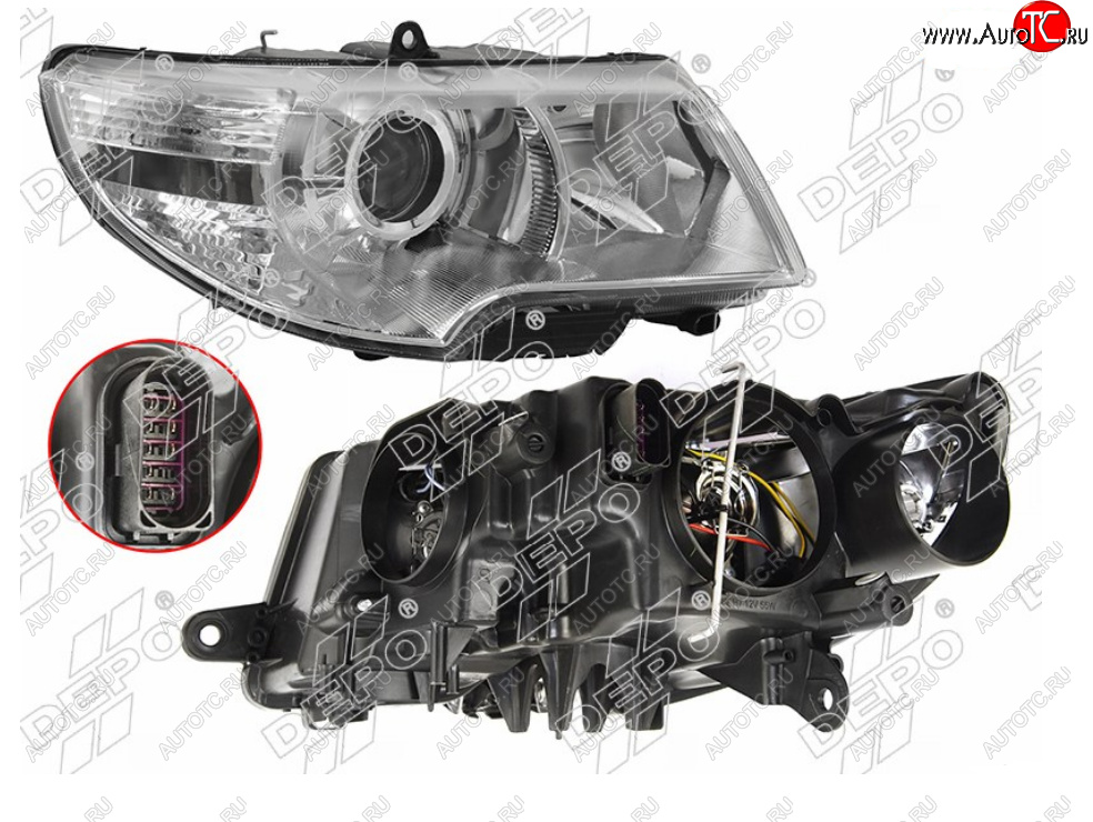 17 299 р. Правая фара DEPO Skoda Superb B6 (3T) лифтбэк дорестайлинг (2008-2013)  с доставкой в г. Йошкар-Ола