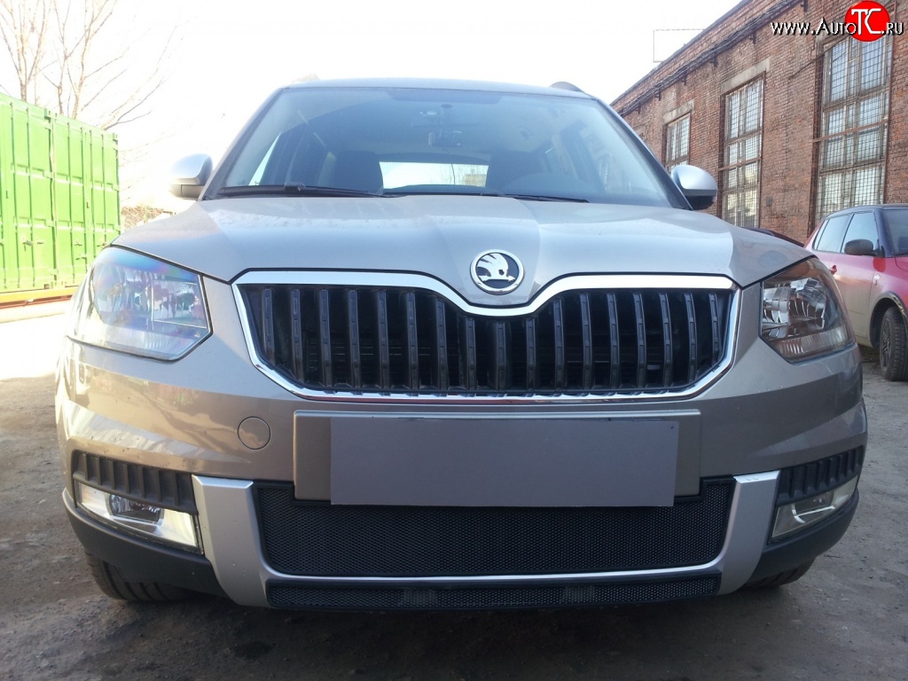 1 469 р. Сетка в решетку радиатора Russtal Skoda Yeti (2013-2018) (черная)  с доставкой в г. Йошкар-Ола