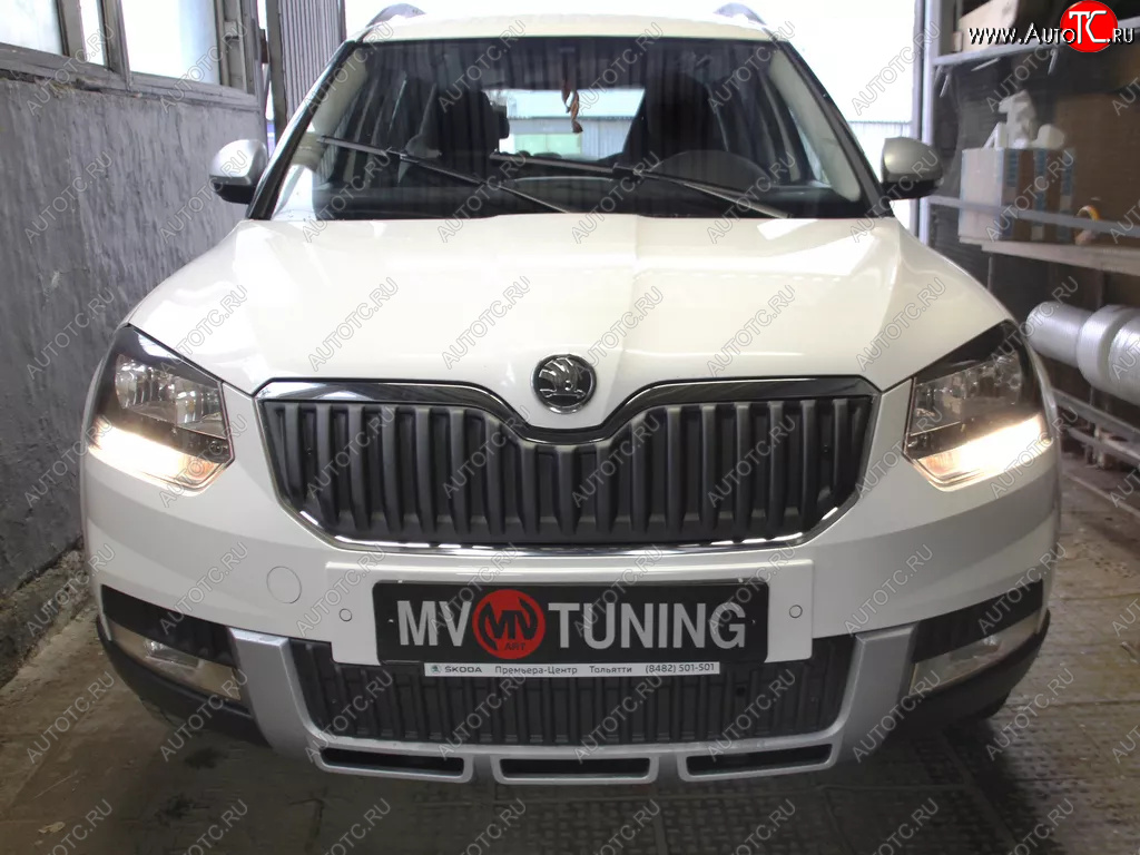 2 879 р. Заглушка решетки радиатора (верхняя, OUTDOOR) MV-Tuning Skoda Yeti (2013-2018) (Неокрашенная)  с доставкой в г. Йошкар-Ола