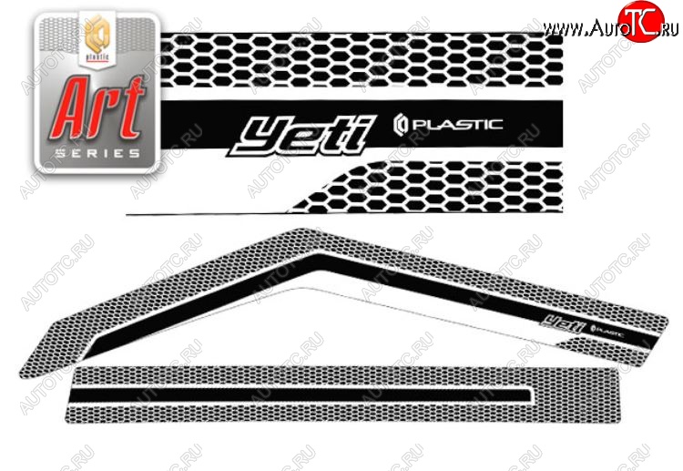 2 199 р. Дефлектора окон CA-Plastic  Skoda Yeti (2009-2013) (Серия Art серебро)  с доставкой в г. Йошкар-Ола