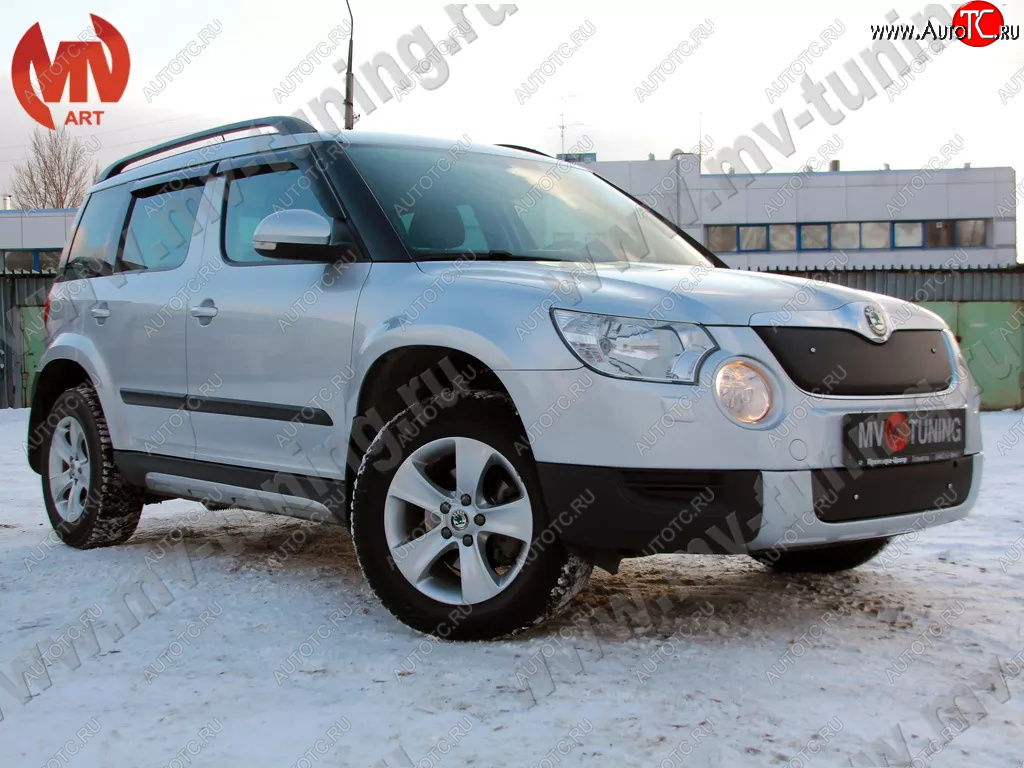 5 399 р. Зимние заглушки (шагрень, верхняя и нижняя) MV-Tuning Skoda Yeti (2009-2013) (Текстурная поверхность)  с доставкой в г. Йошкар-Ола