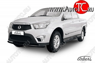 5 777 р. Защита переднего бампера Arbori SSANGYONG Actyon Sport (2012-2024)  с доставкой в г. Йошкар-Ола