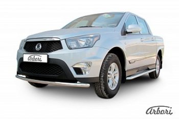 10 979 р. Защита переднего бампера Arbori  SSANGYONG Actyon Sport (2012-2025)  с доставкой в г. Йошкар-Ола. Увеличить фотографию 1