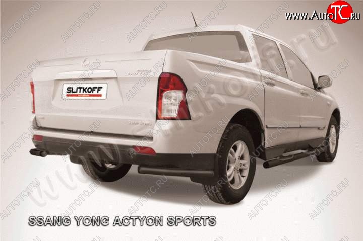 3 999 р. Уголки d57  SSANGYONG Actyon Sport (2012-2024) (Цвет: серебристый)  с доставкой в г. Йошкар-Ола