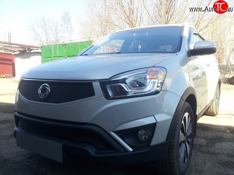 2 099 р. Нижняя сетка на бампер Russtal (черная) SSANGYONG Actyon рестайлинг (2013-2021)  с доставкой в г. Йошкар-Ола