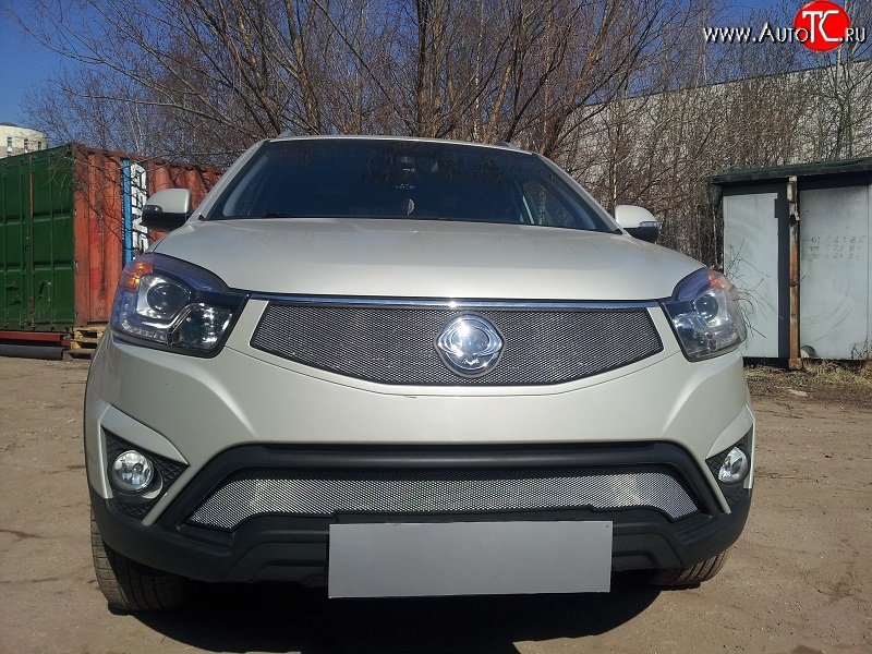 1 539 р. Нижняя сетка на бампер Russtal (хром) SSANGYONG Actyon рестайлинг (2013-2021)  с доставкой в г. Йошкар-Ола