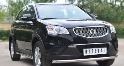 11 249 р. Одинарная защита переднего бампера диаметром 63 мм SLITKOFF  SSANGYONG Actyon (2010-2013) дорестайлинг  с доставкой в г. Йошкар-Ола. Увеличить фотографию 4