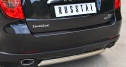 16 849 р. Защита заднего бампера (Ø75x42 мм, нержавейка) Russtal SSANGYONG Actyon дорестайлинг (2010-2013)  с доставкой в г. Йошкар-Ола. Увеличить фотографию 2