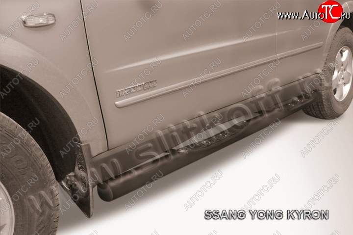 12 399 р. Защита порогов Slitkoff SSANGYONG Kyron дорестайлинг (2005-2007) (Цвет: серебристый)  с доставкой в г. Йошкар-Ола