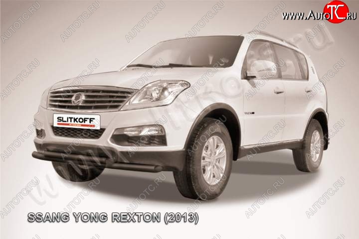 9 999 р. Защита переднего бампер Slitkoff  SSANGYONG Rexton  Y290 (2012-2017) (Цвет: серебристый)  с доставкой в г. Йошкар-Ола