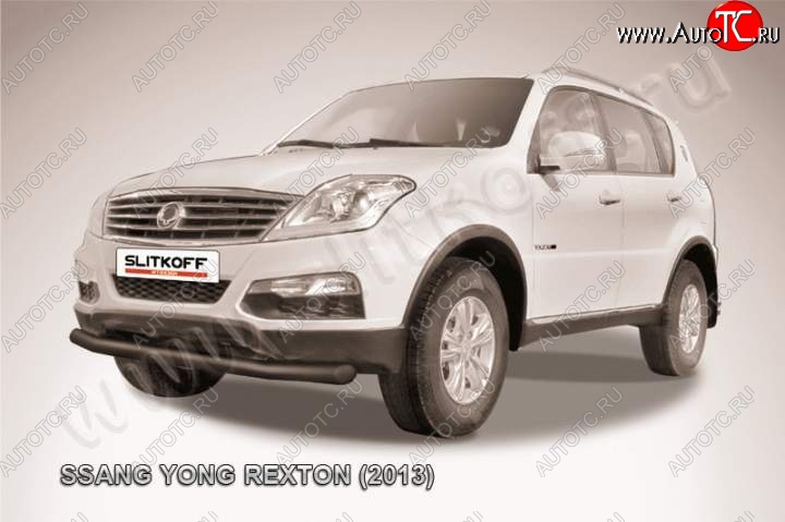 8 999 р. Защита переднего бампер Slitkoff  SSANGYONG Rexton  Y290 (2012-2017) (Цвет: серебристый)  с доставкой в г. Йошкар-Ола