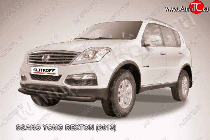 10 999 р. Защита переднего бампер Slitkoff  SSANGYONG Rexton  Y290 (2012-2017) (Цвет: серебристый)  с доставкой в г. Йошкар-Ола