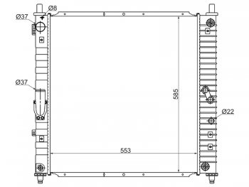 Радиатор двигателя (пластинчатый, МКПП/АКПП, 3.2) SAT SSANGYONG (Ссан) Rexton (Рекстон)  Y200 (2001-2006) Y200