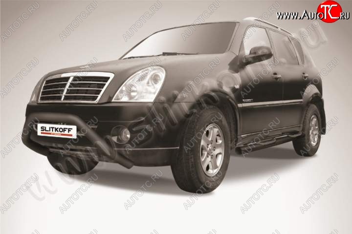 20 999 р. Кенгурятник d57 широкий мини SSANGYONG Rexton Y250 (2006-2012) (Цвет: серебристый)  с доставкой в г. Йошкар-Ола