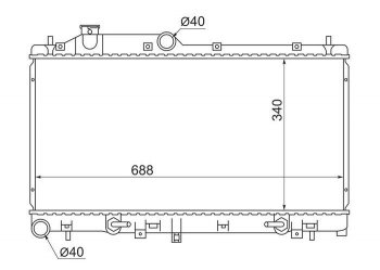 Радиатор двигателя SAT Subaru Legacy BL/B13 дорестайлинг седан (2003-2006)