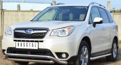 22 999 р. Защита переднего бампера (2 трубыØ63 мм, волна, нержавейка) SLITKOFF  Subaru Forester  SJ (2012-2016) дорестайлинг  с доставкой в г. Йошкар-Ола. Увеличить фотографию 4