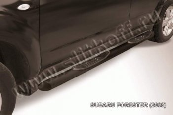 12 399 р. Защита порогов Slitkoff  Subaru Forester  SH (2008-2013) (Цвет: серебристый)  с доставкой в г. Йошкар-Ола. Увеличить фотографию 1