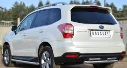 16 999 р. Защита заднего бампера (2 трубы Ø63 и 42 мм, нержавейка) SLITKOFF Subaru Forester SJ дорестайлинг (2012-2016)  с доставкой в г. Йошкар-Ола. Увеличить фотографию 4