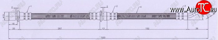 659 р. Тормозной шланг SAT (передний, правый) Subaru Impreza GC седан (1992-2000)  с доставкой в г. Йошкар-Ола