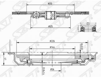 10 649 р. Комплект сцепления SAT (EJ254/EJ20#/EJ18S не турбо) Subaru Forester SH (2008-2013)  с доставкой в г. Йошкар-Ола. Увеличить фотографию 2