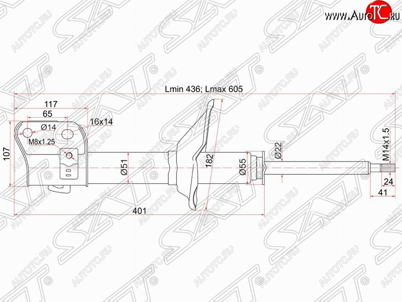 3 499 р. Правый амортизатор передний SAT  Subaru Forester  SF (2000-2002) рестайлинг  с доставкой в г. Йошкар-Ола